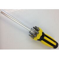LED Screwdriver with 9 Bits & Magnetic Pick up Tool