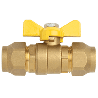 Ball Valve 1/2" Gas Yellow Handle