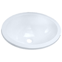 White Acrylic Oval Basin (043926)
