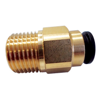 John Guest Brass Straight Adaptor 12mm x 1/2"NPT