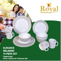 Royal Kitchenware 16 Piece Melamine Dinner Set - Elegance