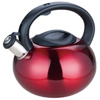 Royal Deluxe Stainless Steel Whistling Kettle 2.5L Red