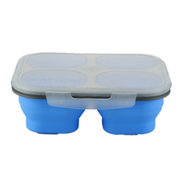 Collapsible Silicone 4 Compartment Storage Container