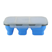 Collapsible 3 Compartment Storage Container