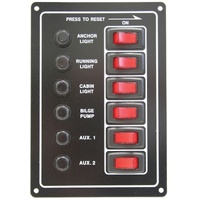 RWB MARINE 6 SWITCH PANEL & CIRCUIT BREAKER