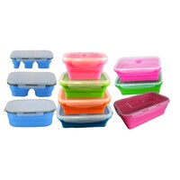Collapsible Saving Pack 4 Containers Tub Cake Holder Storage Caravan Camping