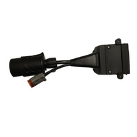 TRAILER ADAPTOR 12 PIN FLAT TO 7 PIN ROUND For Portable Electric Brake Unit